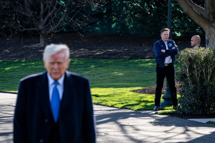 Elon Musk’s gaze on President Trump